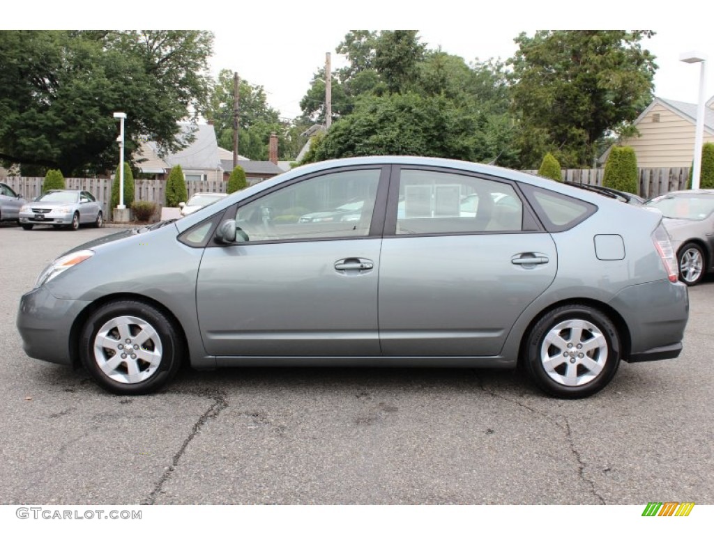 2005 Prius Hybrid - Tideland Gray Green Pearl / Ivory/Brown photo #6