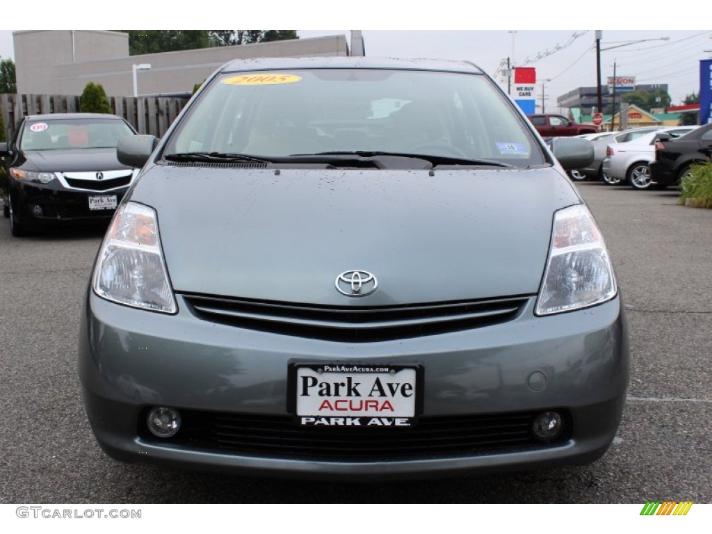 2005 Prius Hybrid - Tideland Gray Green Pearl / Ivory/Brown photo #8