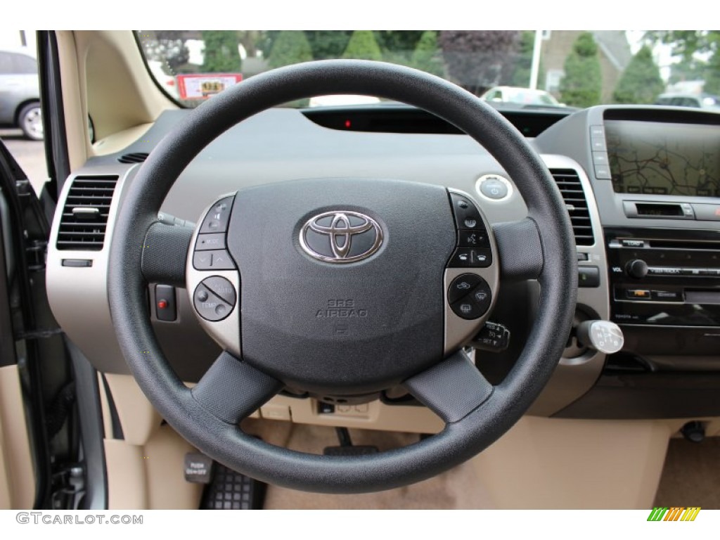 2005 Prius Hybrid - Tideland Gray Green Pearl / Ivory/Brown photo #14