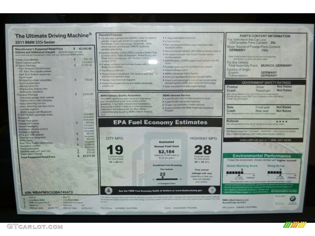2011 3 Series 335i Sedan - Space Gray Metallic / Black Dakota Leather photo #4