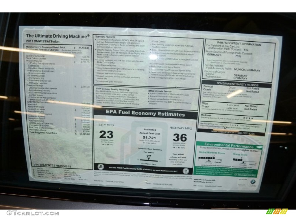 2011 3 Series 335d Sedan - Space Gray Metallic / Black Dakota Leather photo #4