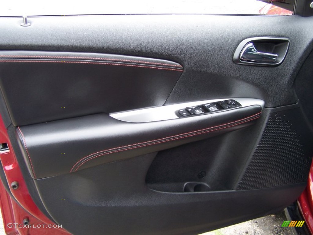 2011 Dodge Journey R/T AWD Black/Red Door Panel Photo #52319619