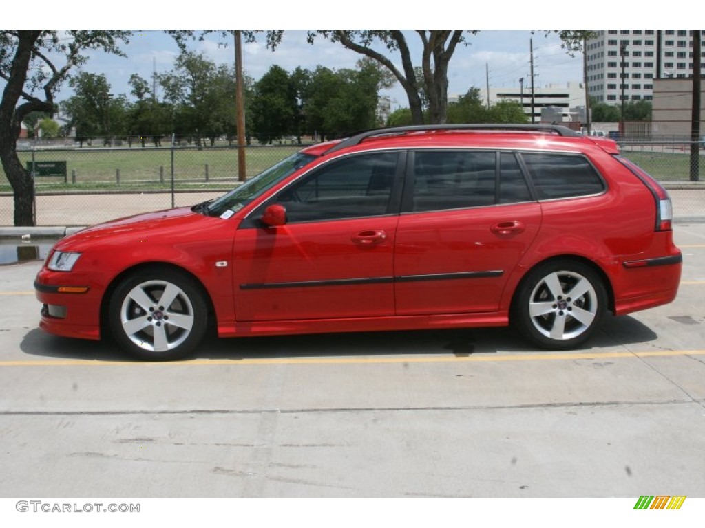 Chili Red Metallic 2007 Saab 9-3 Aero SportCombi Wagon Exterior Photo #52323168
