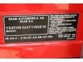  2007 9-3 Aero SportCombi Wagon Chili Red Metallic Color Code 278