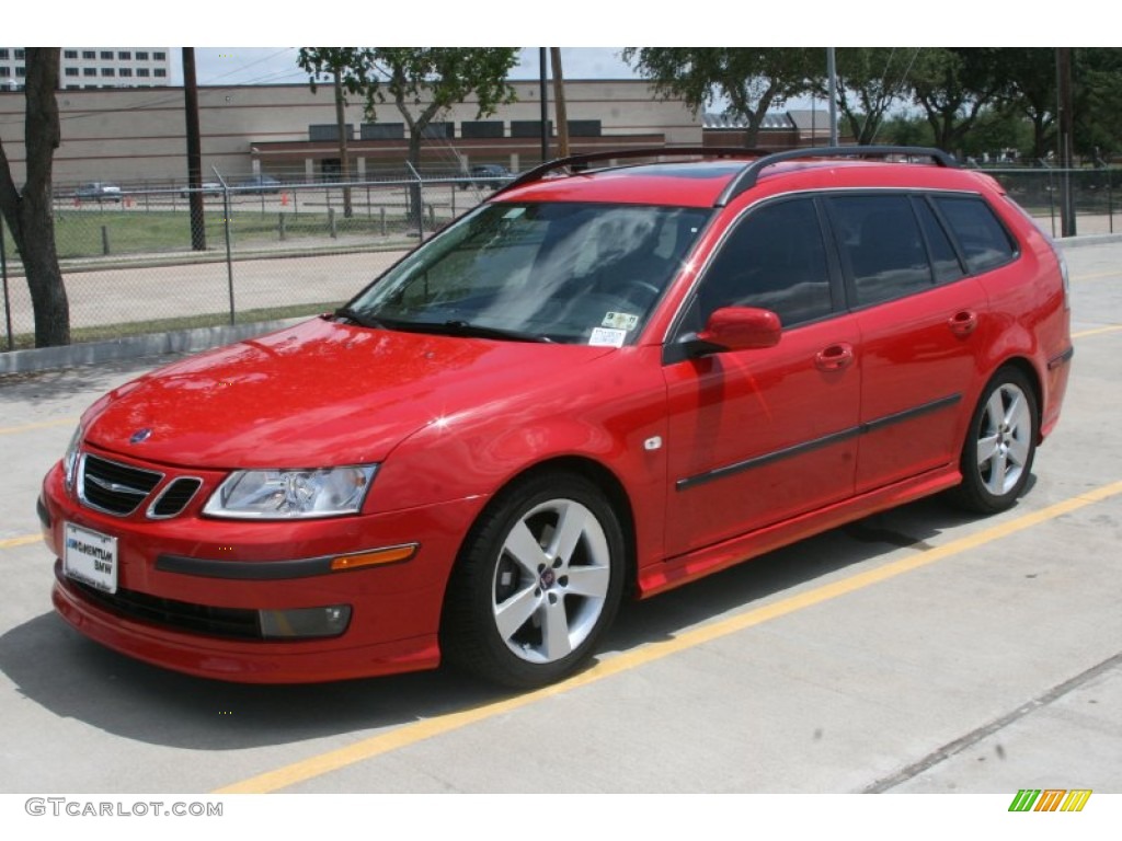 Chili Red Metallic 2007 Saab 9-3 Aero SportCombi Wagon Exterior Photo #52323291