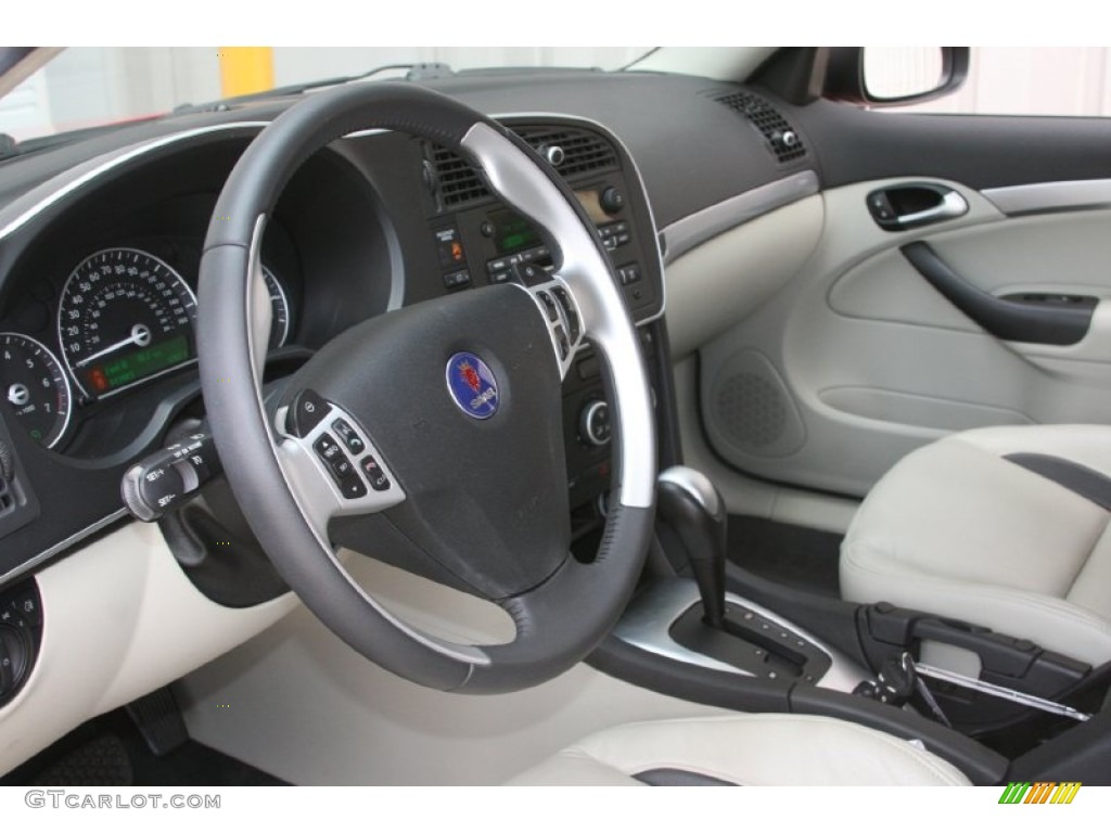 Parchment/Black Interior 2007 Saab 9-3 Aero SportCombi Wagon Photo #52323318