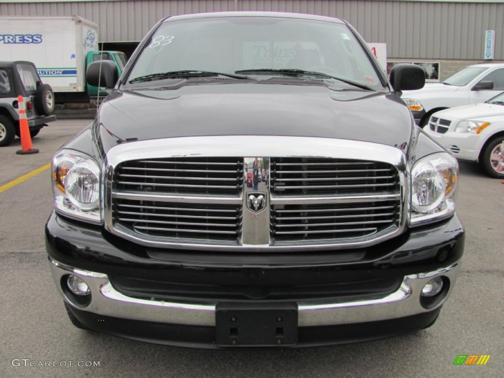 Brilliant Black Crystal Pearl 2008 Dodge Ram 1500 Big Horn Edition Quad Cab 4x4 Exterior Photo #52324167