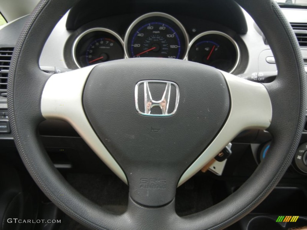 2007 Honda Fit Standard Fit Model Beige Steering Wheel Photo #52324890