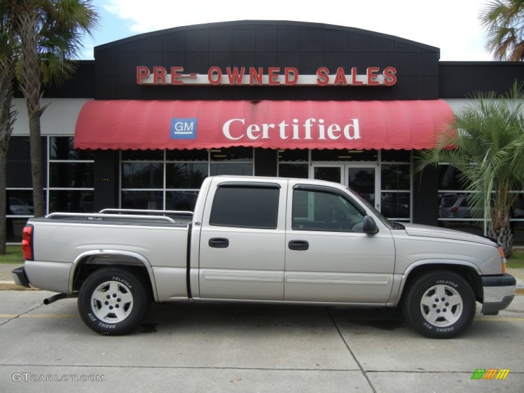 2005 Silverado 1500 LS Crew Cab - Silver Birch Metallic / Dark Charcoal photo #1