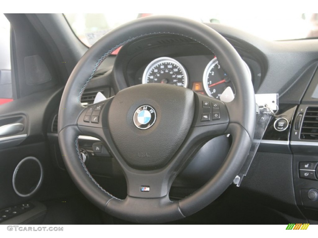 2010 BMW X5 M Standard X5 M Model Black Steering Wheel Photo #52325886