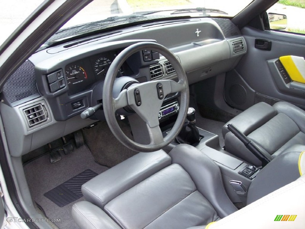 Saleen Grey/White/Yellow Interior 1989 Ford Mustang Saleen SSC Fastback Photo #52329135