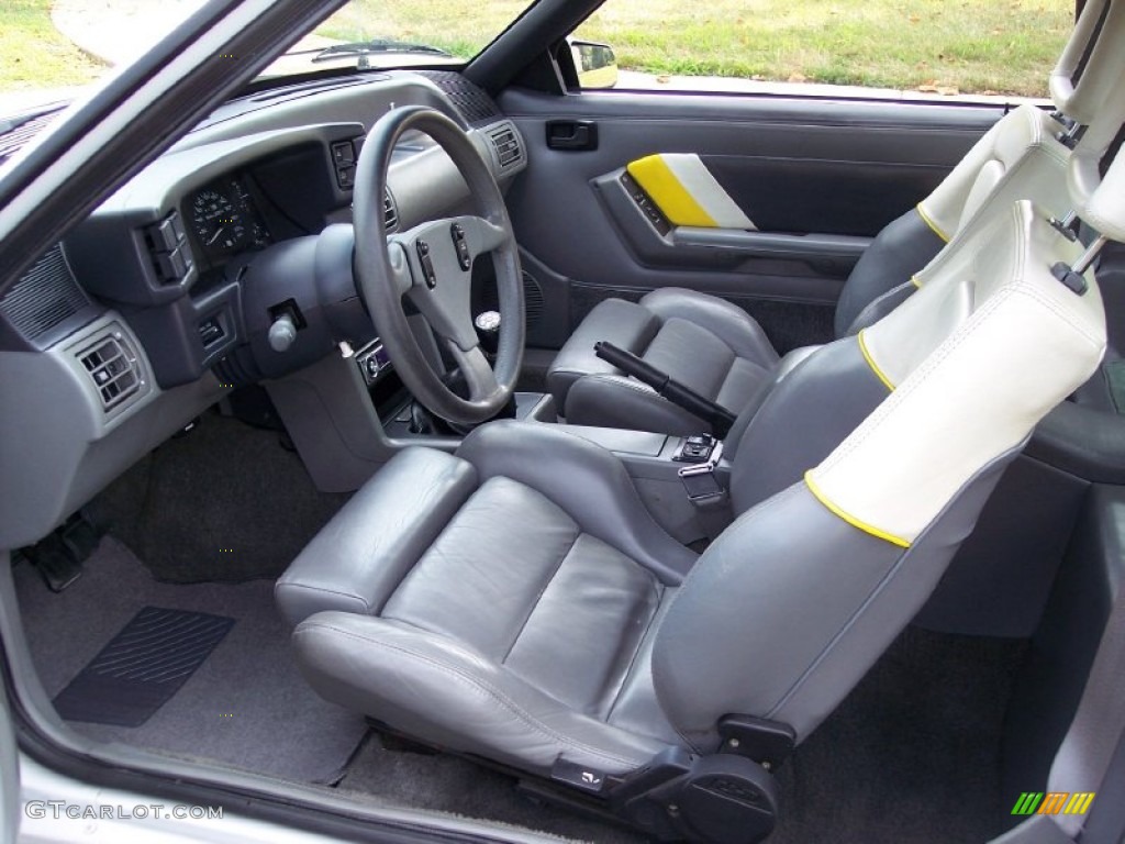 Saleen Grey/White/Yellow Interior 1989 Ford Mustang Saleen SSC Fastback Photo #52329150