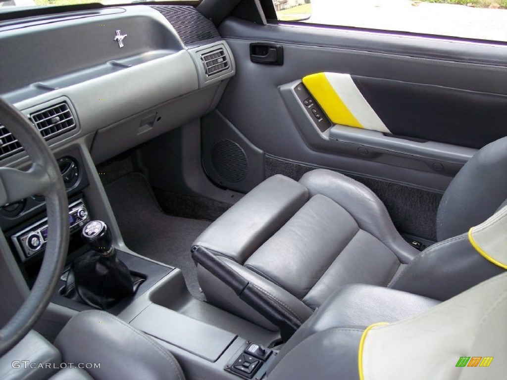 Saleen Grey/White/Yellow Interior 1989 Ford Mustang Saleen SSC Fastback Photo #52329180
