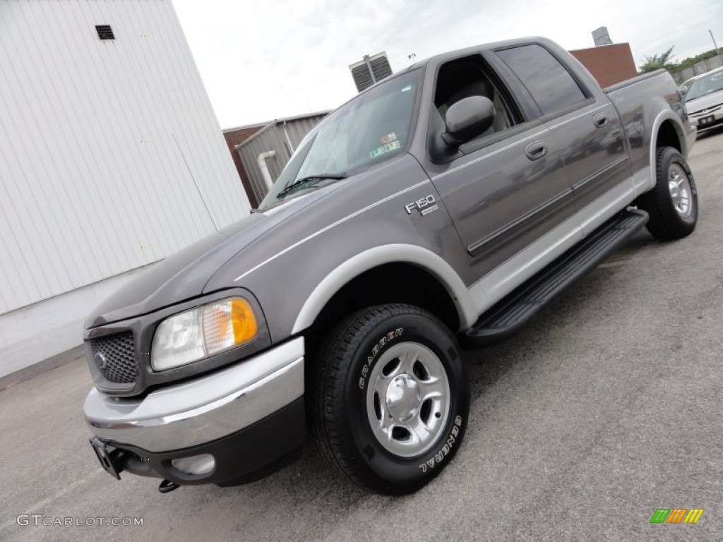 2002 F150 Lariat SuperCrew 4x4 - Dark Shadow Grey Metallic / Medium Graphite photo #2