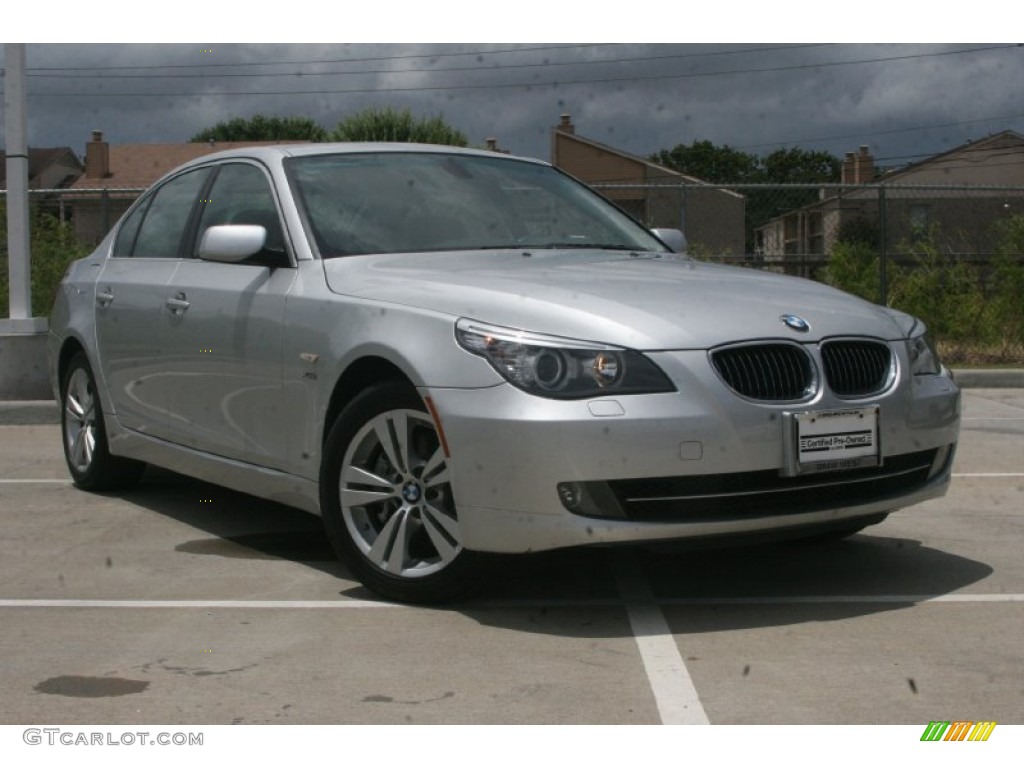 2009 5 Series 528xi Sedan - Titanium Silver Metallic / Black photo #1