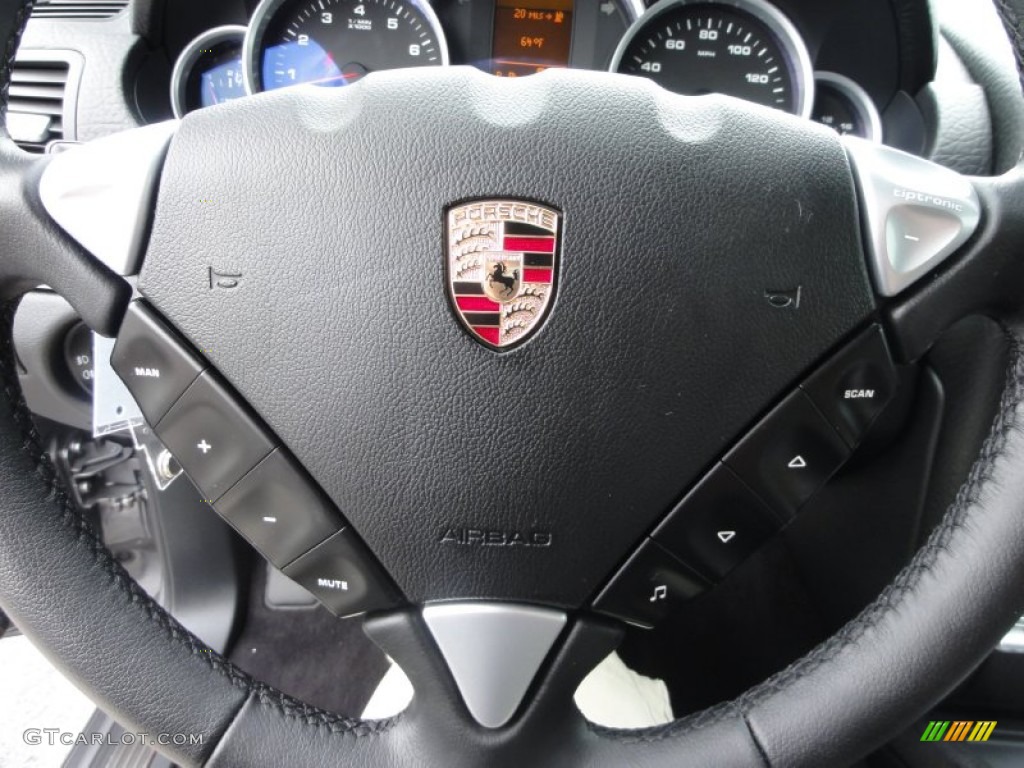 2008 Porsche Cayenne S Black Steering Wheel Photo #52331535