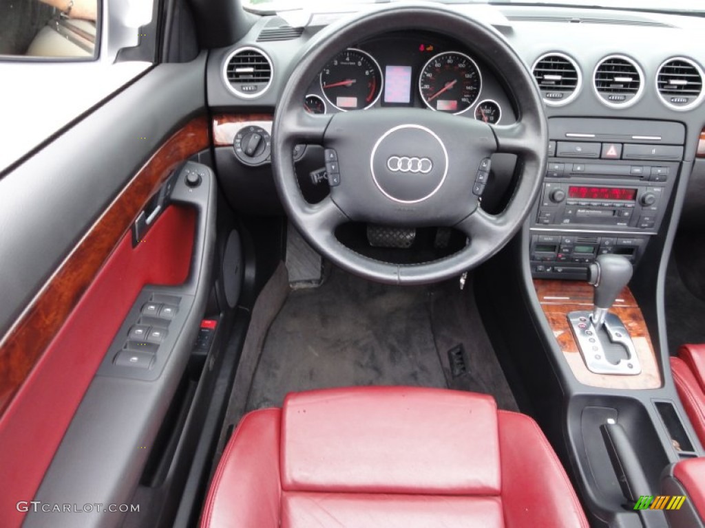 2005 Audi A4 3.0 quattro Cabriolet Red Dashboard Photo #52333530