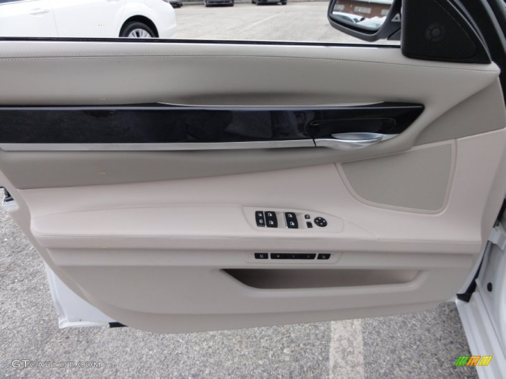 2010 BMW 7 Series 750Li xDrive Sedan Champagne Full Merino Leather Door Panel Photo #52334787