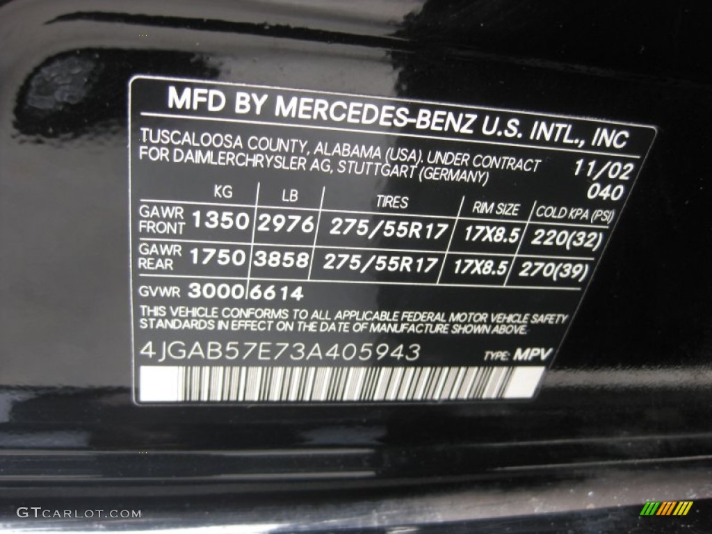 2003 ML 350 4Matic - Black / Charcoal photo #23