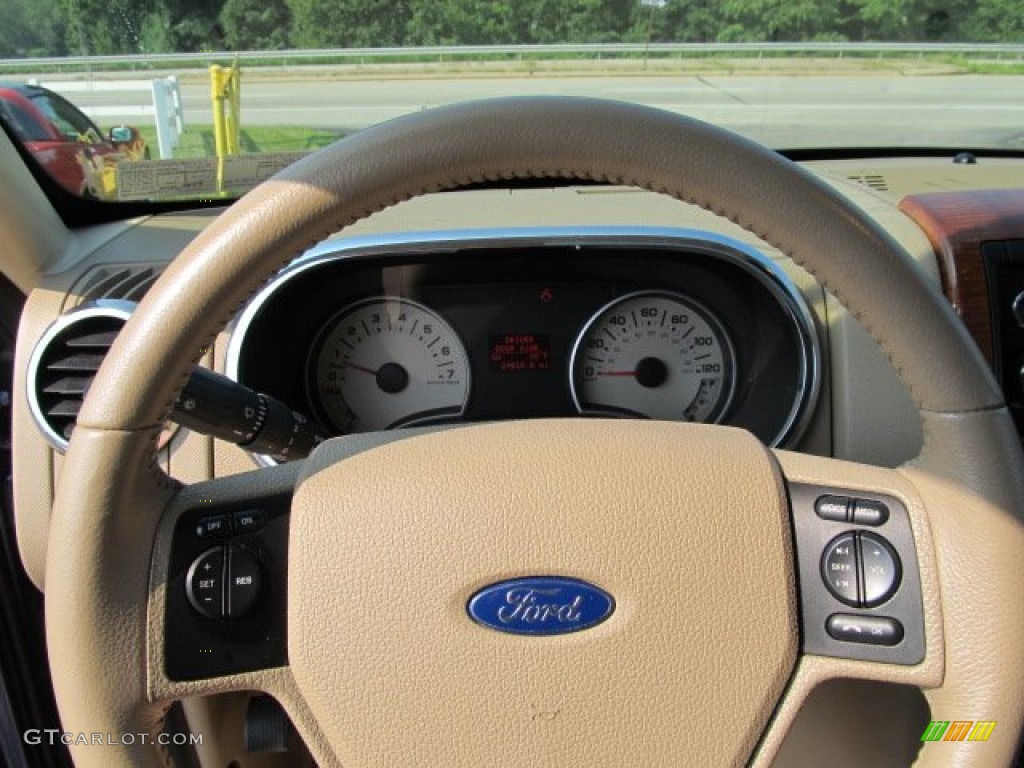 2009 Ford Explorer Eddie Bauer 4x4 Camel Steering Wheel Photo #52337031