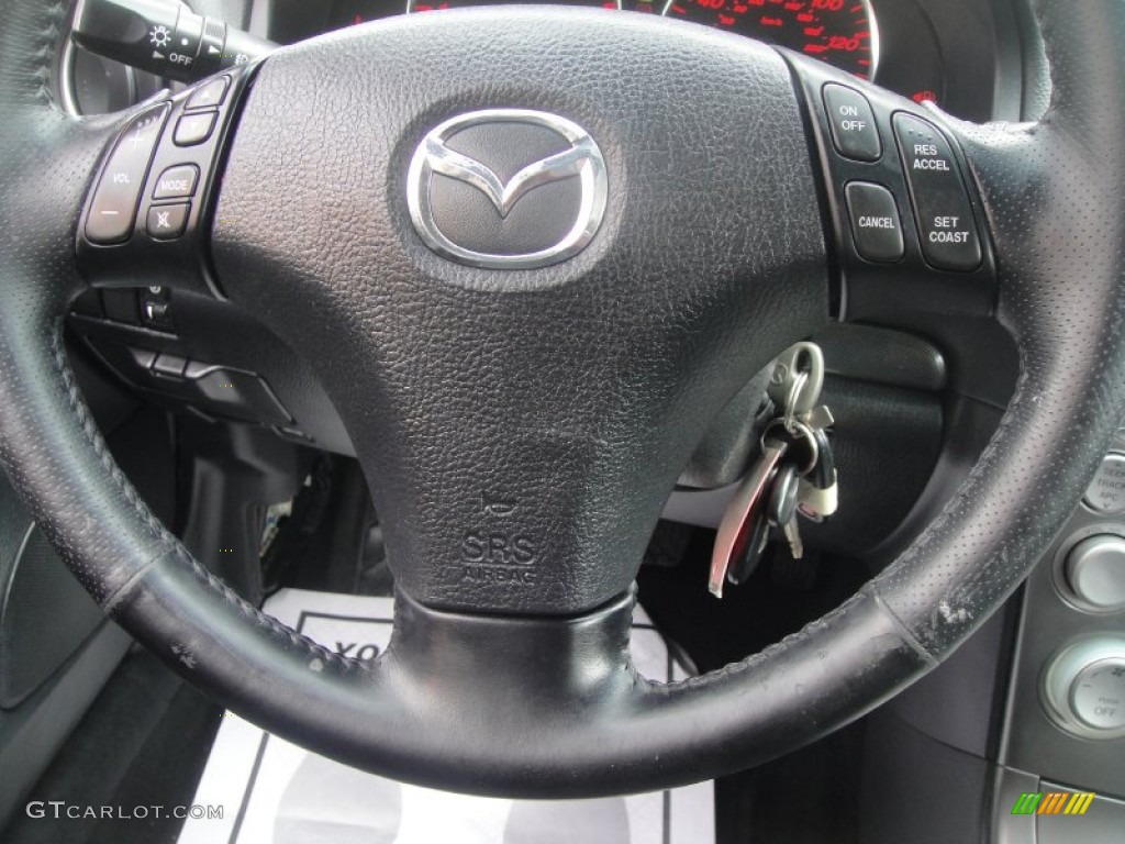 2003 Mazda MAZDA6 s Sedan Gray Steering Wheel Photo #52340361