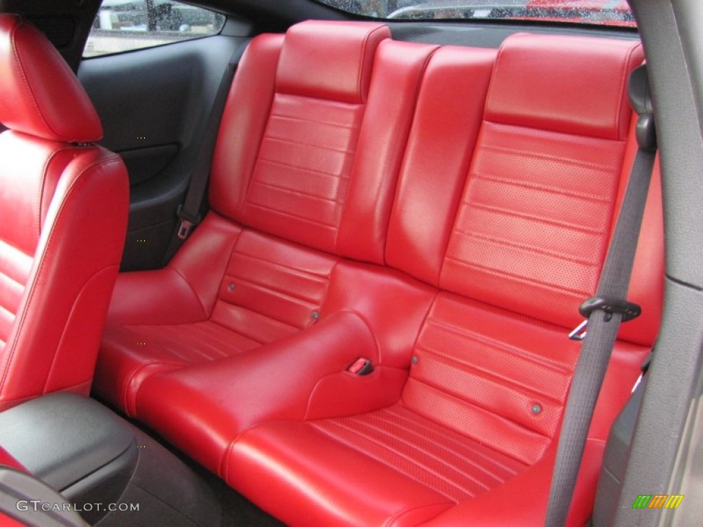 Red Leather Interior 2005 Ford Mustang GT Premium Coupe Photo #52343097