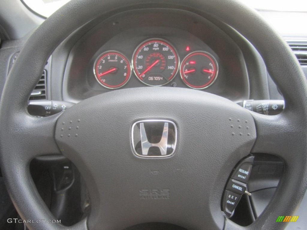 2004 Honda Civic EX Coupe Black Steering Wheel Photo #52343303