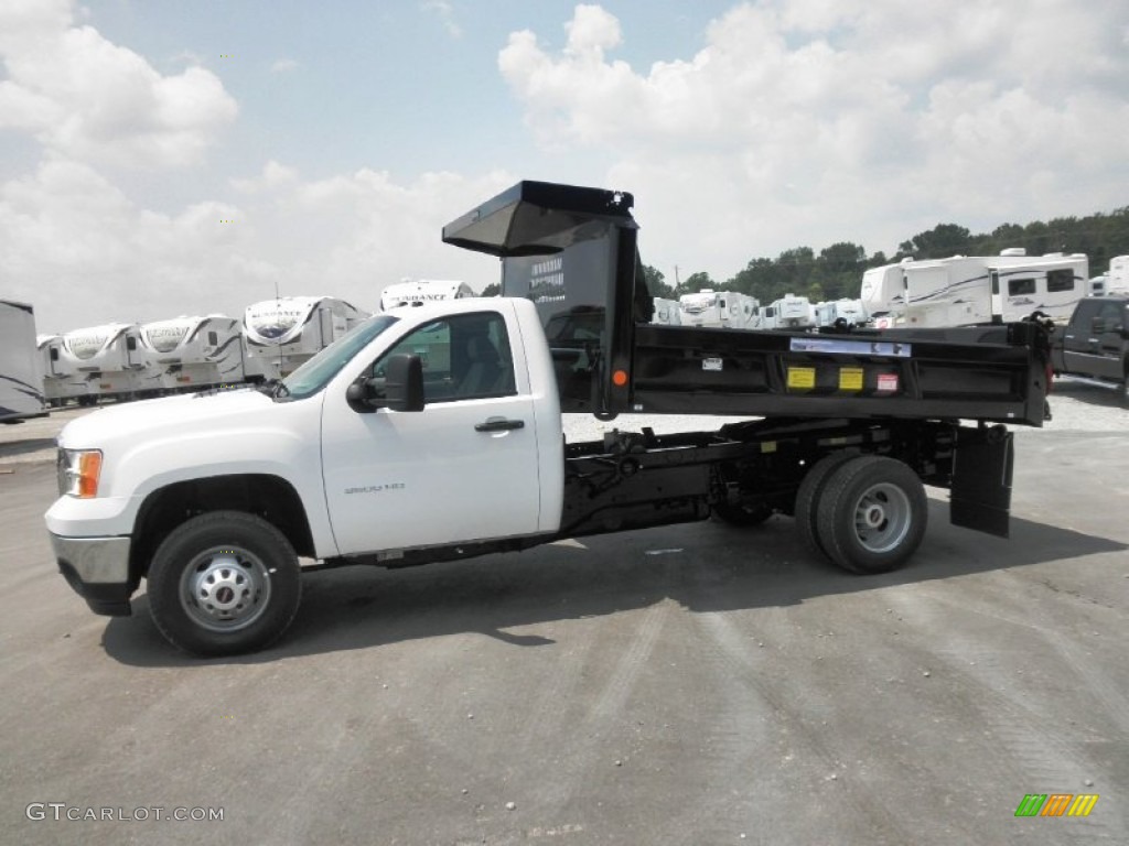 Summit White 2011 GMC Sierra 3500HD Work Truck Regular Cab Chassis Dump Truck Exterior Photo #52345320