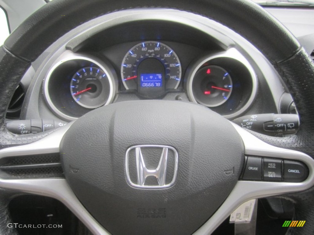 2009 Honda Fit Sport Sport Black Steering Wheel Photo #52345939