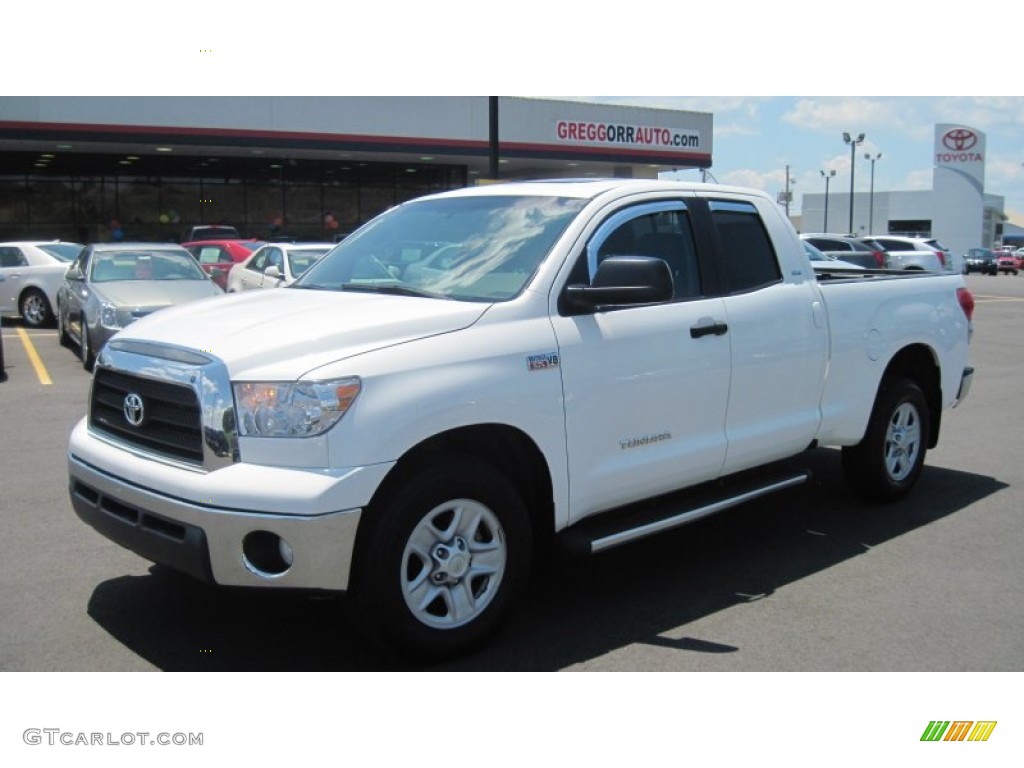 2008 Tundra SR5 Double Cab - Super White / Beige photo #1