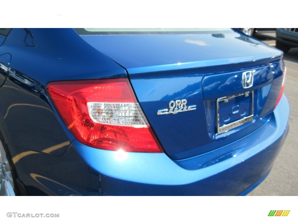 2012 Civic EX-L Sedan - Dyno Blue Pearl / Gray photo #15