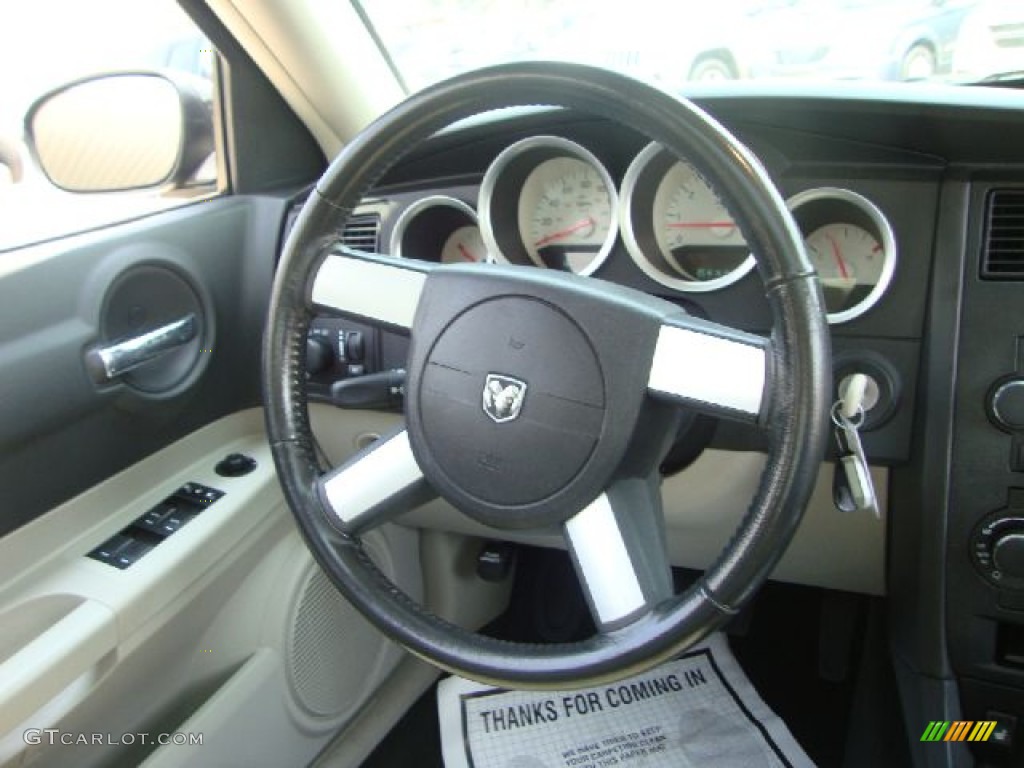 2007 Dodge Charger R/T AWD Dark Slate Gray/Light Graystone Steering Wheel Photo #52353069