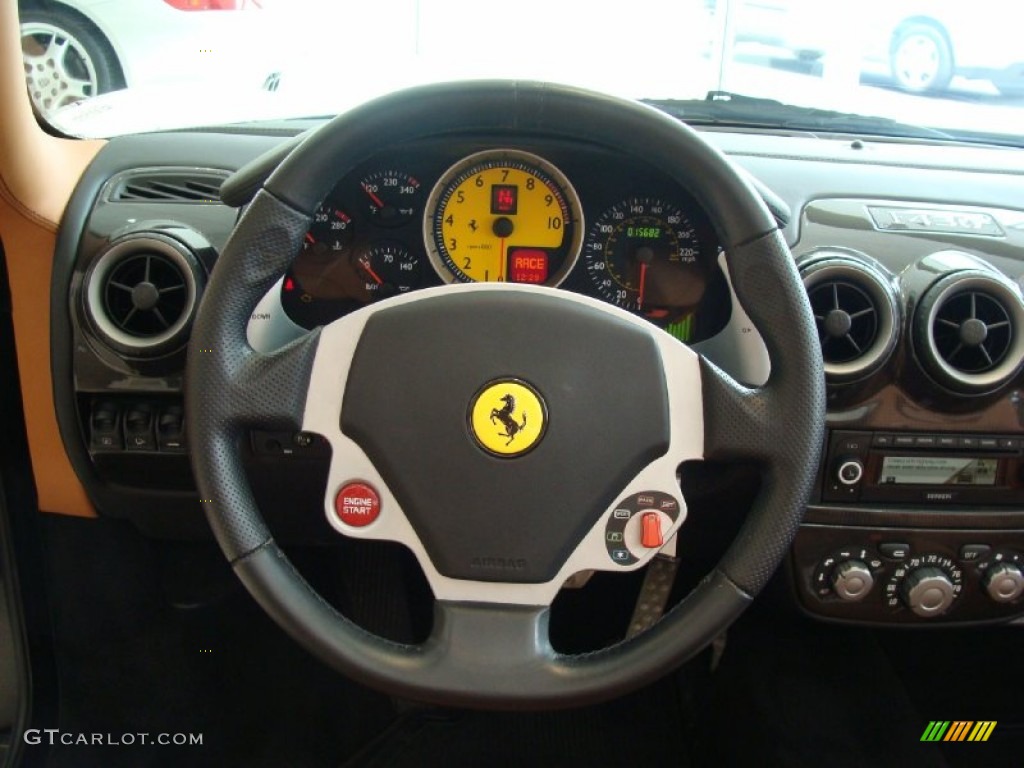 2008 Ferrari F430 Spider F1 Cuoio Steering Wheel Photo #52353762