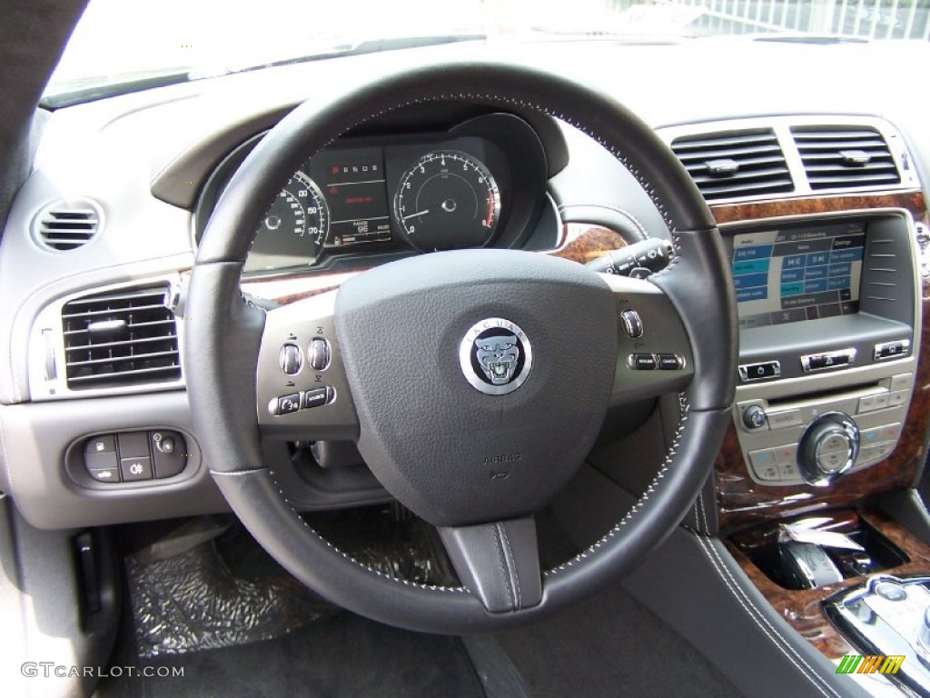 2011 Jaguar XK XK Coupe Warm Charcoal/Warm Charcoal Steering Wheel Photo #52354302