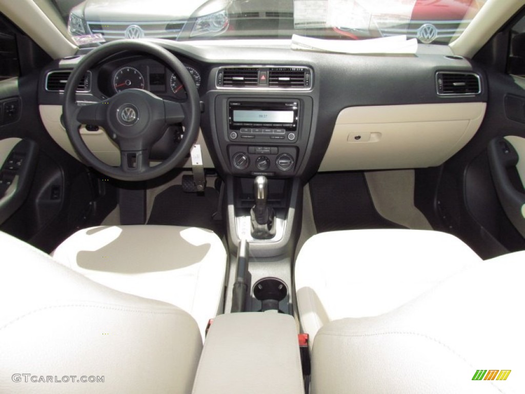2012 Volkswagen Jetta TDI Sedan Cornsilk Beige Dashboard Photo #52355034