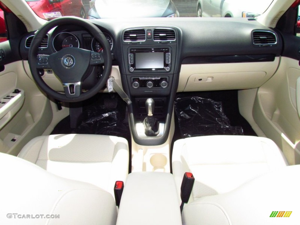 2012 Volkswagen Jetta TDI SportWagen Cornsilk Beige Dashboard Photo #52355415