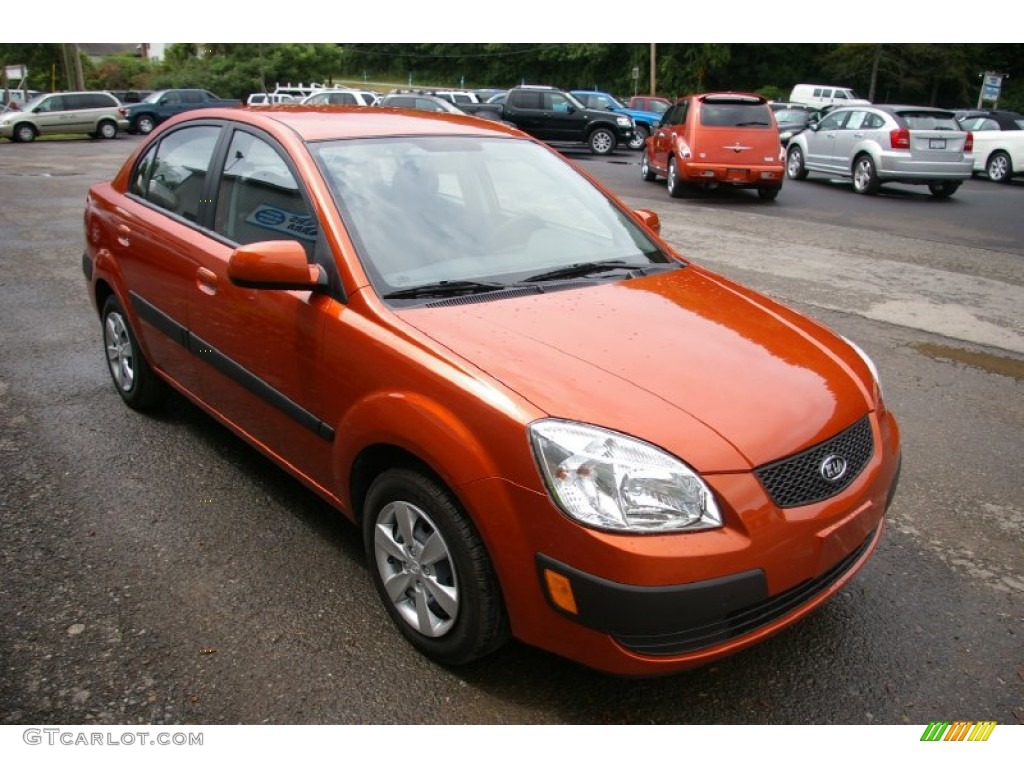 Sunset Orange 2009 Kia Rio LX Sedan Exterior Photo #52359462