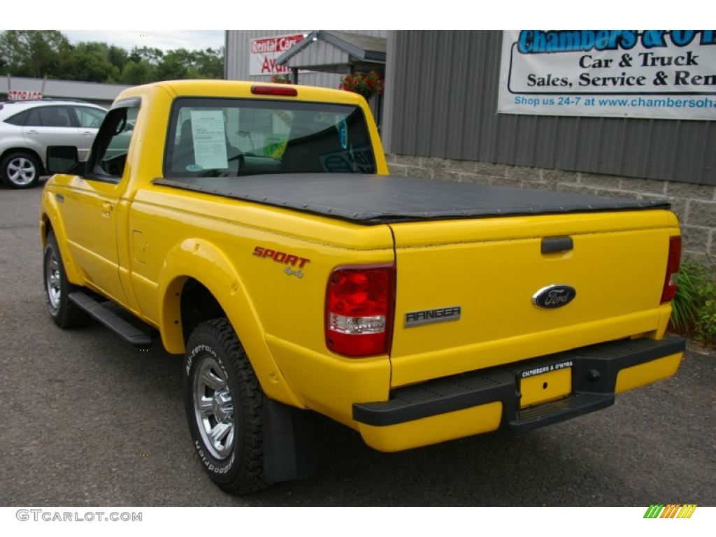 2007 Ranger Sport Regular Cab 4x4 - Screaming Yellow / Medium Dark Flint photo #11