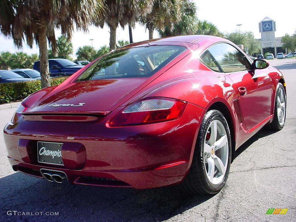 2008 Cayman S - Ruby Red Metallic / Sand Beige photo #3