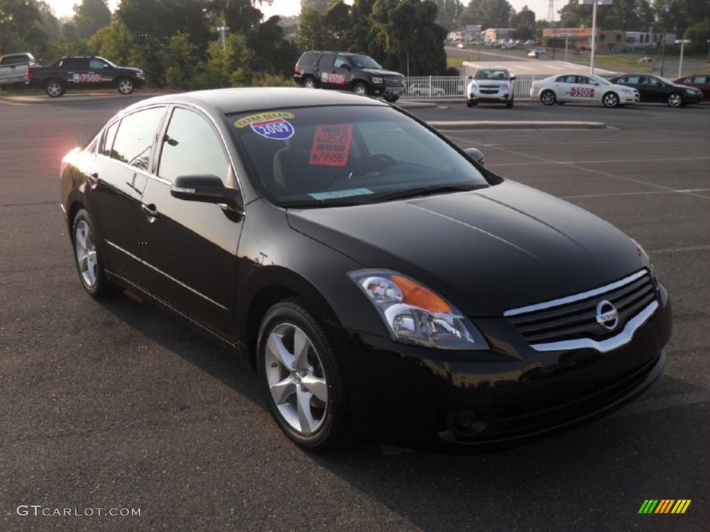 2009 Altima 3.5 SE - Super Black / Charcoal photo #5