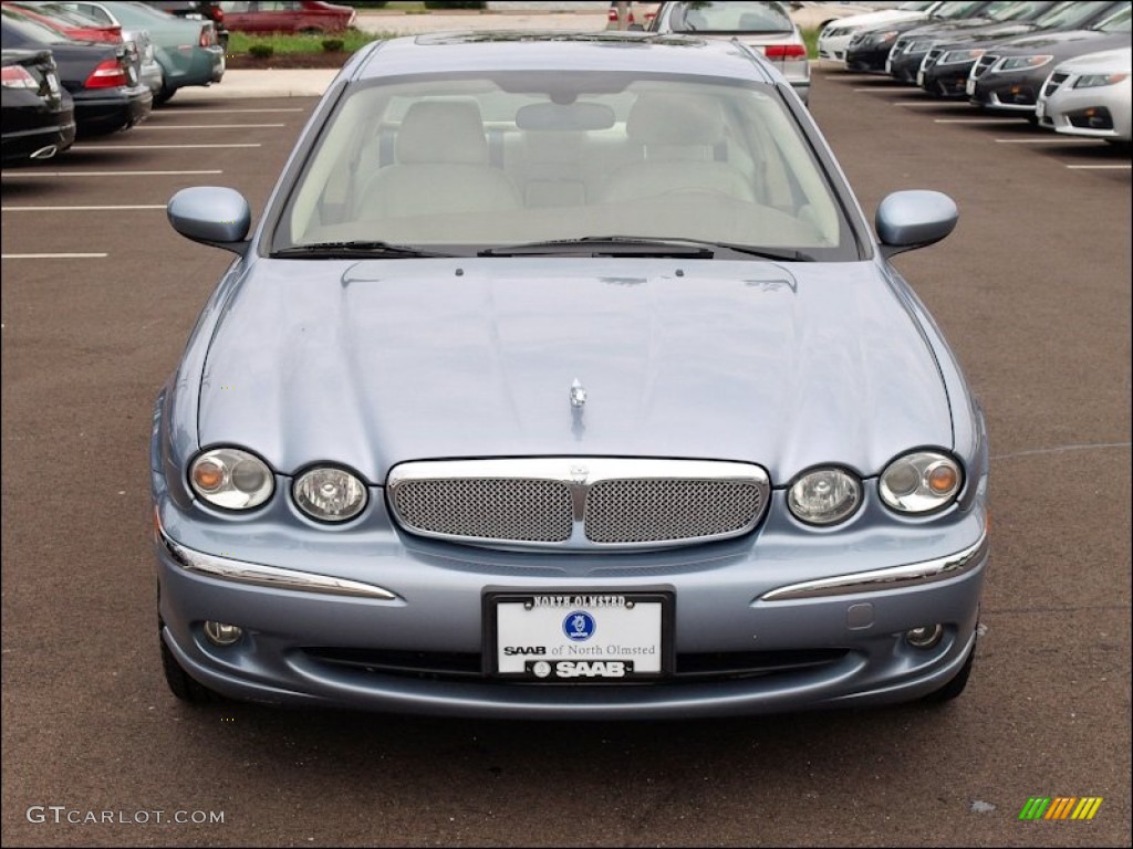 2008 X-Type 3.0 Sedan - Glacier Blue Metallic / Ivory photo #3