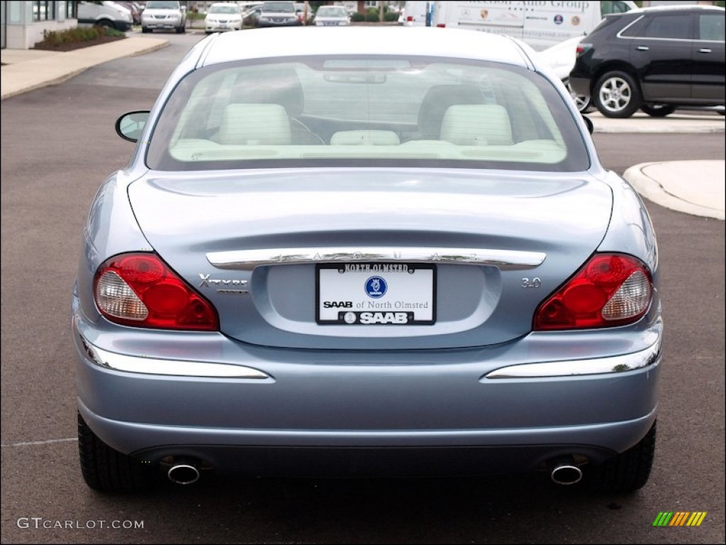 2008 X-Type 3.0 Sedan - Glacier Blue Metallic / Ivory photo #5