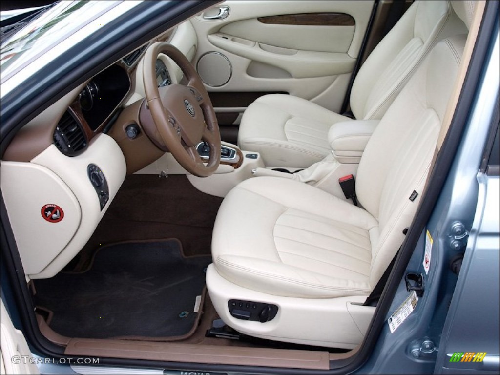 2008 X-Type 3.0 Sedan - Glacier Blue Metallic / Ivory photo #8