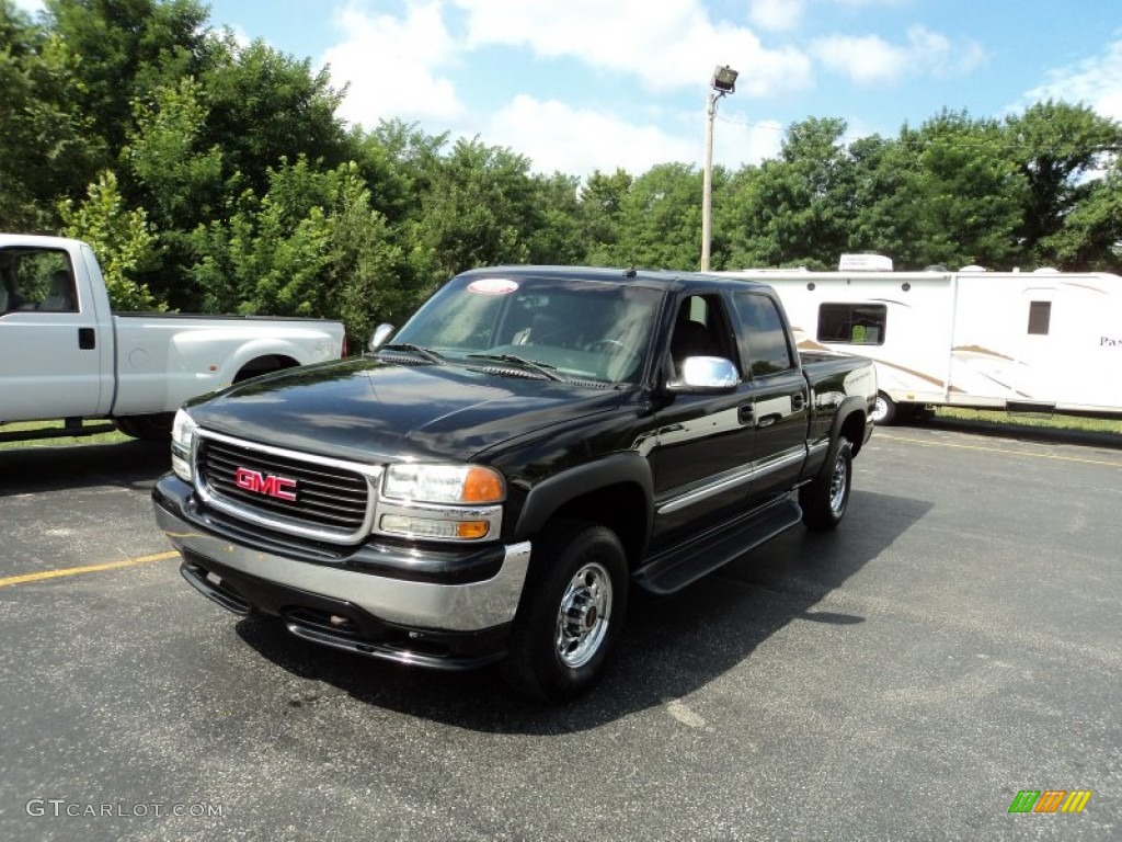 2002 Sierra 1500 HD SLT Crew Cab 4x4 - Onyx Black / Graphite photo #2