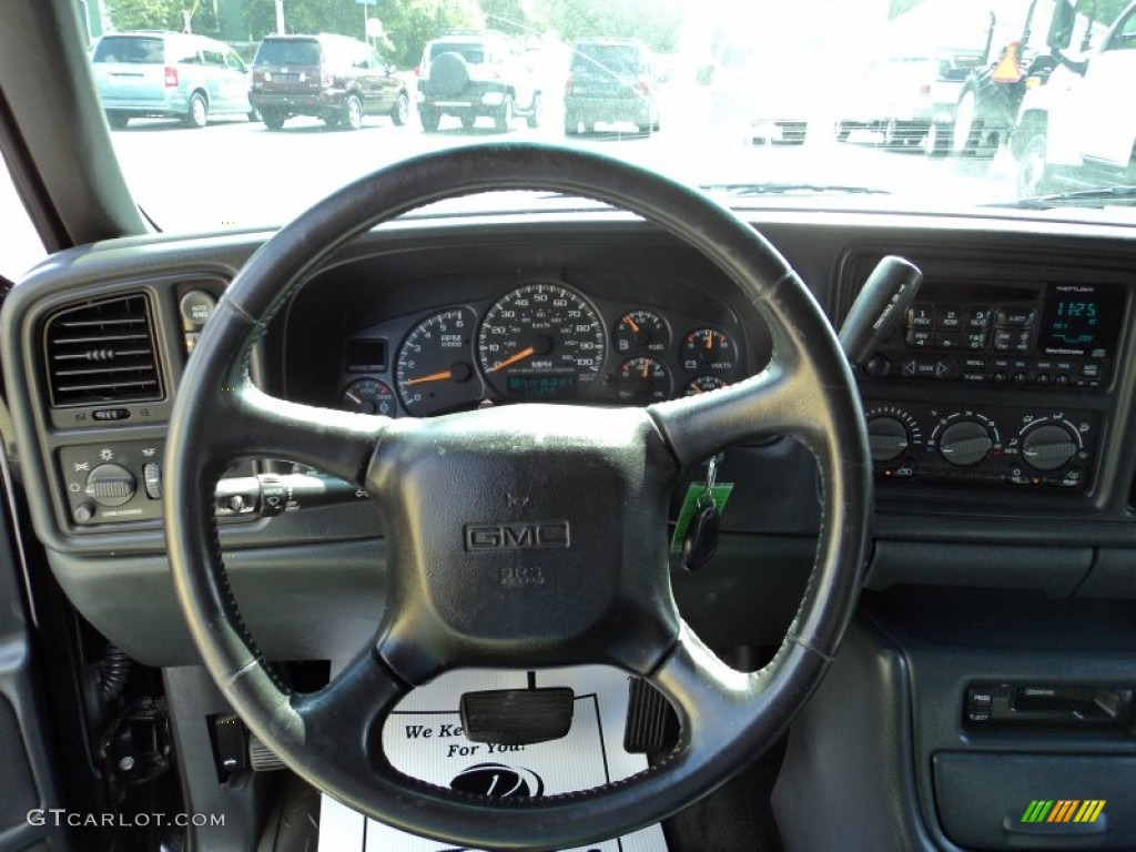2002 GMC Sierra 1500 HD SLT Crew Cab 4x4 Graphite Steering Wheel Photo #52370527