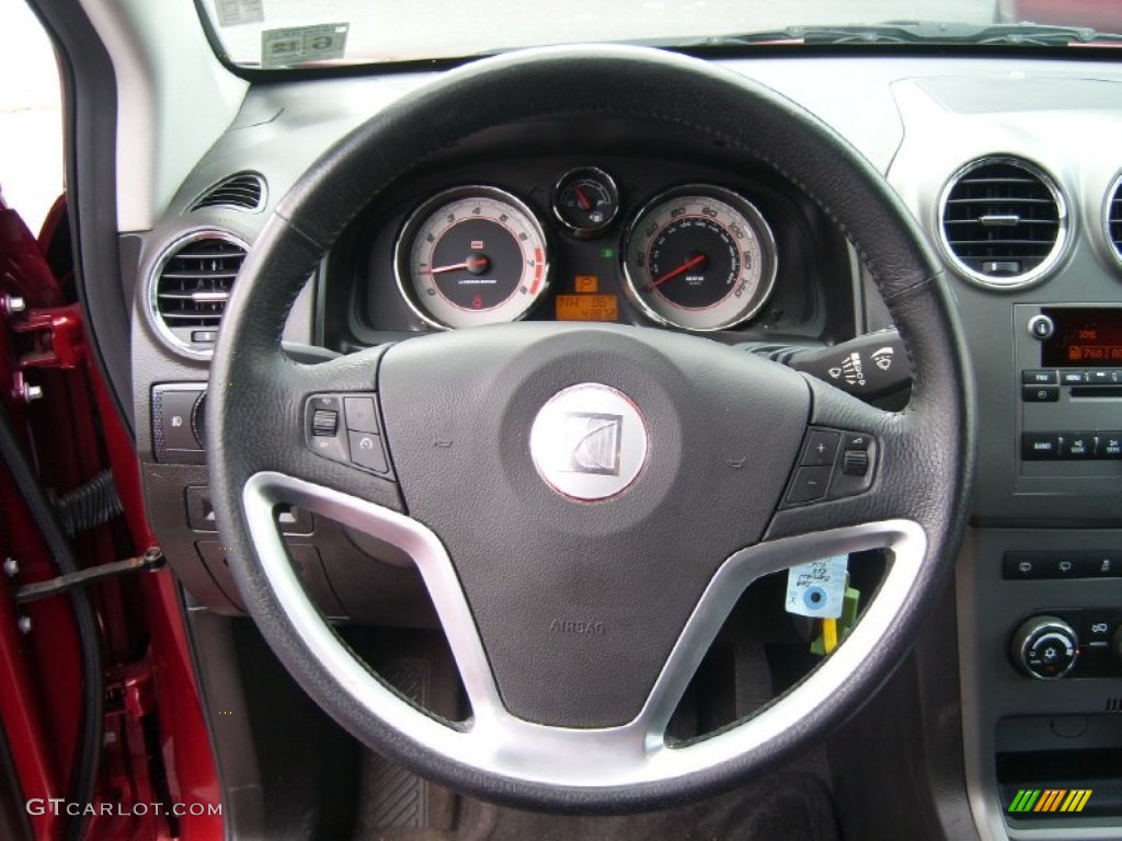 2008 Saturn VUE Red Line AWD Black Steering Wheel Photo #52370602
