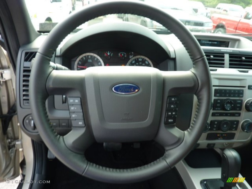 2012 Ford Escape XLT Charcoal Black Steering Wheel Photo #52372693