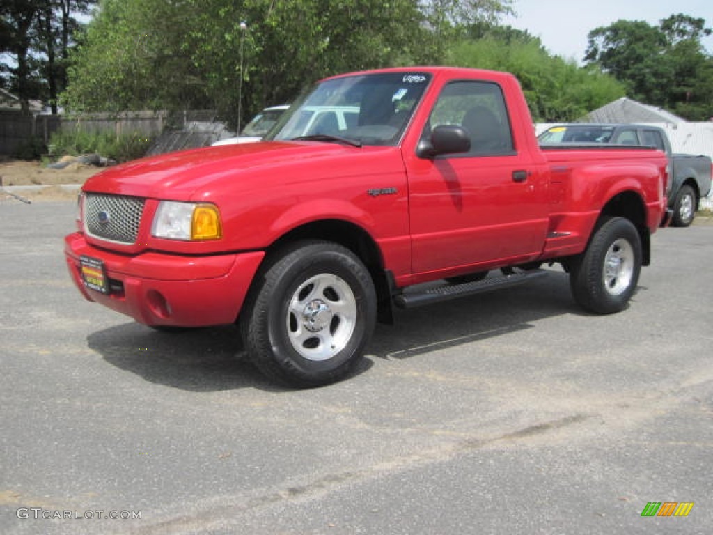 2001 Ranger Edge Regular Cab 4x4 - Bright Red / Dark Graphite photo #1