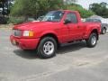 Bright Red 2001 Ford Ranger Edge Regular Cab 4x4 Exterior