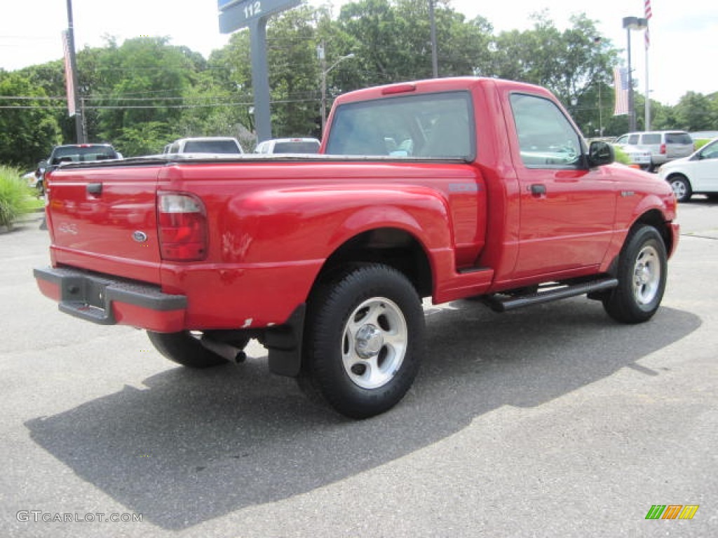 Bright Red 2001 Ford Ranger Edge Regular Cab 4x4 Exterior Photo #52372888